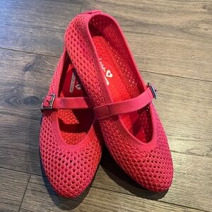 Skechers Air Cooled Memory Foam Pink Mesh Mary Jane Shoes Size 6